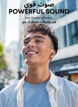 R50i NC by Anker Noise Cancelling Earbuds, Strong and Smart Noise Cancelling, Powerfuli Bass, 45H Playtime, 2-in-1 Case and Phone Stand, IP54, Wireless Earbuds, Bluetooth 5.4, App Control Black