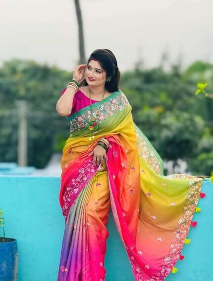 Stylish cotton share with blause pcs